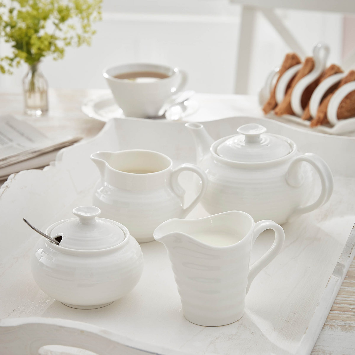 Sophie Conran Covered Sugar Bowl, White image number null